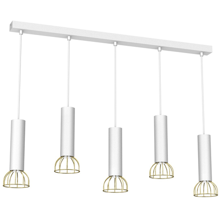 Milagro - Lampa wisząca DANTE White/Gold 5x mini GU10