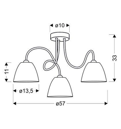 Candellux - Elf Lampa Sufitowa 3X40W E14 Chrom