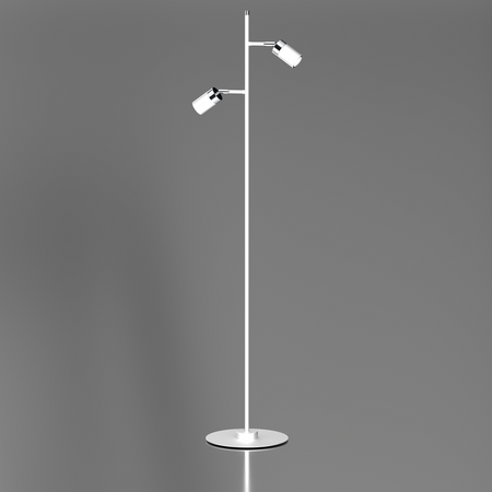 Milagro - Lampa podłogowa JOKER WHITE/CHROME 2xGU10