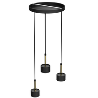 Milagro - Lampa wisząca ARENA BLACK/GOLD 3xGX53
