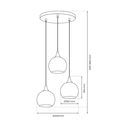Lampa wisząca MONTE GOLD 3xE27