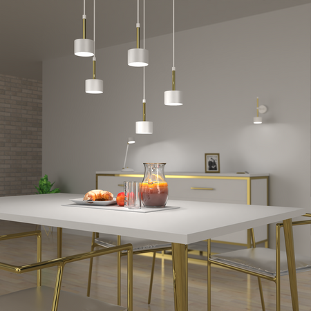 Milagro - Lampa wisząca ARENA WHITE/GOLD 5xGX53