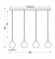 Candellux - Maldus Lampa Wisząca Chromowy 4X40W G9 Klosz Biały