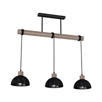 Milagro - Lampa wisząca ERIK Sawn black/Patinated wood 3XE27