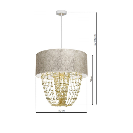Milagro - Lampa wisząca ALMERIA WHITE/GOLD 1xE27