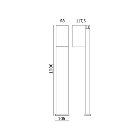 Słupek ogrodowy QUAZAR 15S 1xGU10 IP44 szary Kobi