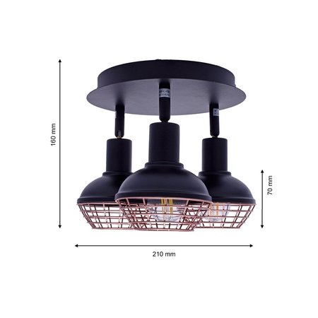 Milagro - Lampa sufitowa LOGAN 3xE14