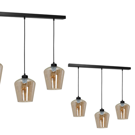 Milagro - Lampa wisząca SANTIAGO AMBER 3xE27