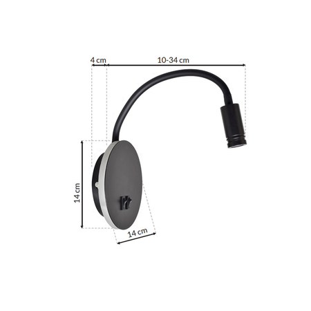 Milagro - Lampka nocna BASE 8W+2W BLACK