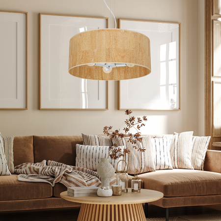 Milagro - Lampa wisząca CORK White/Cork 3xE27