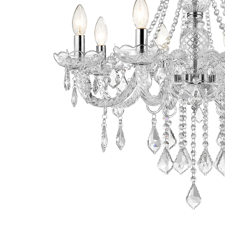 Lampa wisząca Cristallo srebrna 8xE14