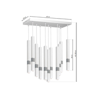 Milagro - Lampa wisząca CASTRO WHITE / CHROME 11xG9