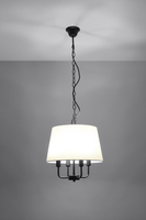 Pasteri lampa wisząca czarny matowy 4x40w e14 abażur beżowy