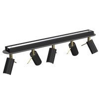 Milagro - Lampa sufitowa PRESTON GOLD/BLACK 5x mini GU10
