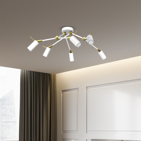 Milagro - Lampa sufitowa IRIS White/Gold 6x mini GU10