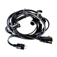 Eko-Light - GIRLANDA PROFESJONALNA IP44 CZARNA 10M + GNIAZDO