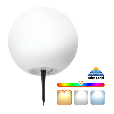 Lampa ogrodowa Solar LED GARDEN BALL 40cm 3000K+RGB Kobi