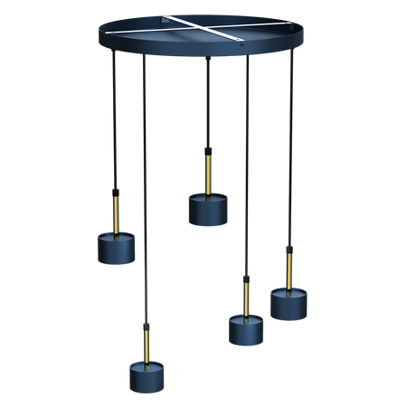 Milagro - Lampa wisząca ARENA BLUE/GOLD 5xGX53