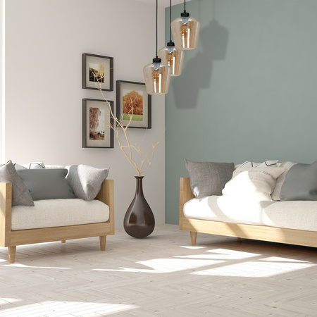 Milagro - Lampa wisząca SANTIAGO AMBER 3xE27