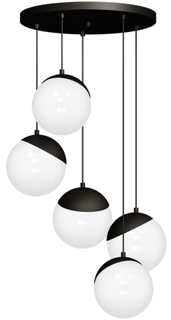 Milagro - Lampa wisząca SFERA BLACK 5xE14