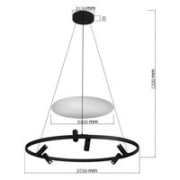 Lampa wisząca Almeria czarna LED 4000K