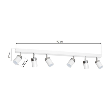 Milagro - Lampa sufitowa JOKER WHITE/CHROME 6xGU10