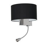 Milagro - Kinkiet CASINO BLACK/CHROME 1xE27 + 1W LED