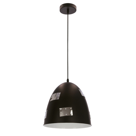 Candellux - Patch Lampa Wisząca 29 1X60W E27 Czarny + Chromowany Dekor