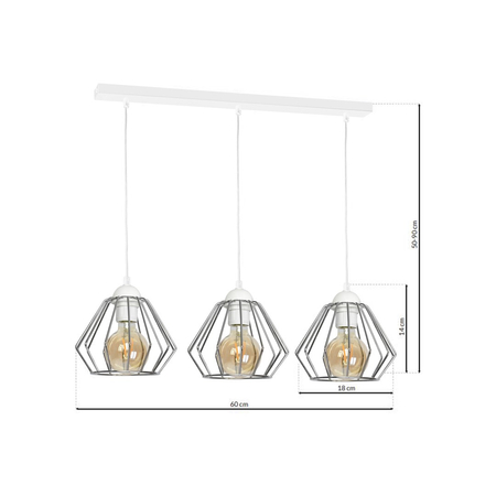 Milagro - Lampa wisząca NORMAN WHITE 3xE27