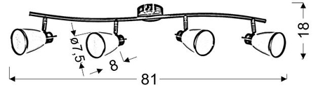 REGENT LISTWA 4X40W G9 PATYNA (BŻ)