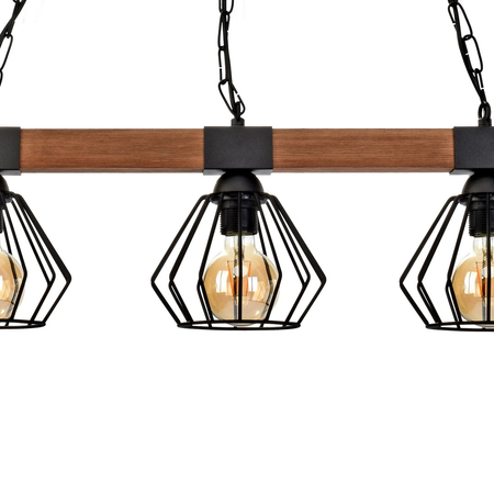 Milagro - Lampa wisząca ULF BLACK/WOOD 3xE27