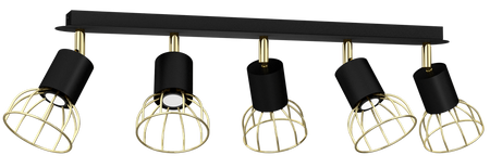 Milagro - Lampa sufitowa DANTE Black/Gold 5x mini GU10