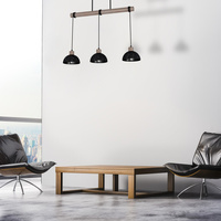 Milagro - Lampa wisząca ERIK Sawn black/Patinated wood 3XE27