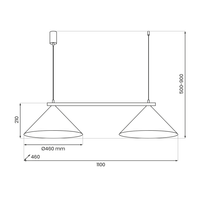 Milagro - Lampa wisząca CAPITAL CZARNO-ZŁOTY 2XGX53