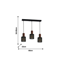 Milagro - Lampa Wisząca ARES BLACK 3xE27
