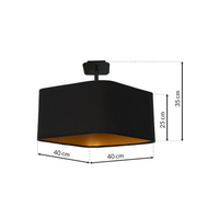 Milagro - Lampa podsufitowa NAPOLI BLACK/GOLD 1xE27