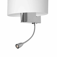 Kinkiet Casino 1xE27 + 1W LED Biały/Chrom