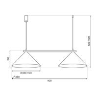 Milagro - Lampa wisząca CAPITAL CZARNO-ZŁOTY 2XGX53