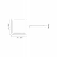 Panel natynkowy LED plafon sufit kwadrat 12W