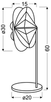SPIDER LAMPA 1X40W E14 60 CM CZARNA