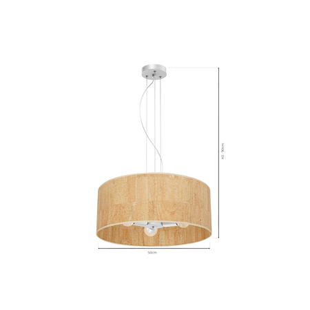 Milagro - Lampa wisząca CORK White/Cork 3xE27