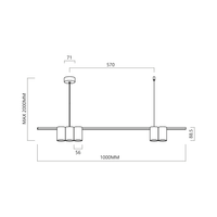 Lampa wisząca (listwa) Genesis 5xGU10 Biały