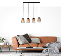 FRESNO LAMPA WISZĄCA CZARNY 4X60W E27 KLOSZ BEZBARWNY