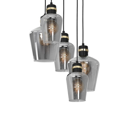 Milagro - Lampa wisząca RICHMOND BLACK / GOLD 5xE27  Koło