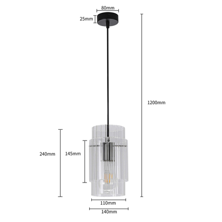 Lampa wisząca Savona czarna 1xE27