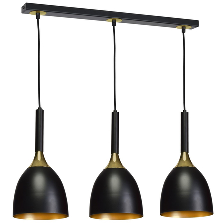 Milagro - Lampa wisząca CLARK BLACK/GOLD 3xE27