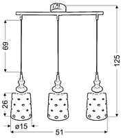 HAMP LAMPA WISZĄCA 3X60W E27 BIAŁY