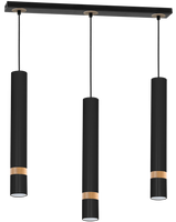Milagro - Lampa wisząca JOKER BLACK/WOOD 3xGU10