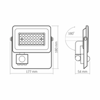 Naświetlacz LED biały czujnik ruchu halogen 30W VLE-F2e-305W-S