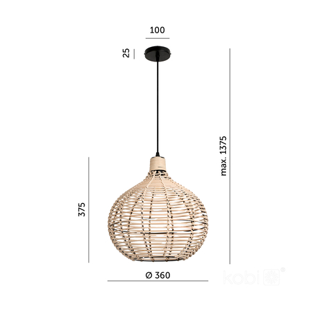 Lampa sufitowa BOHO REDDI 1xE27 Kobi Design